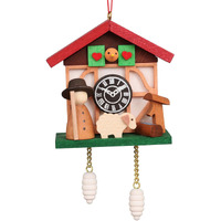 Alexander Taron Importer 10-0567 Christian ULBRICHT Ornament-Shepherd and Sheep ON A Cuckoo Clock, Multi