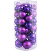 Vickerman 24724 - 2.4  / 3  / 4  Purple Shiny Matte Ball Christmas Tree Ornament (50 pack) (N112406A)