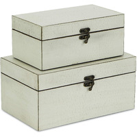 Cheung's FP-3846-2W Distressed Treasure Box| Set of 2| White