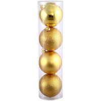 Vickerman 35397 - 12  Gold Shiny Matte Glitter Sequin Ball Christmas Tree Ornament (4 pack) (N593008DA)