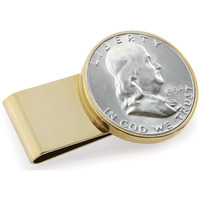 Coin Money Clip Silver Franklin Half Dollar Stainless Steel Moneyclip