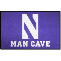 FANMATS 17265 NCAA - Northwestern Wildcats Man Cave Starter Mat Accent Rug - 19in. x 30in. | Sports Fan Home Decor Rug and Tailgating Mat