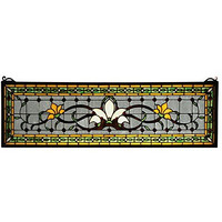 Meyda Saffron Fairytale Transom Stained Glass Window Panel