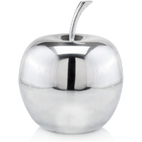 Modern Day Accents 3662 Manzano XL Polished Apple, Fruit Decor, Teacher Gifts, School, Teacher Decor, Apple Gifts, Office Desk Decor, Home Decor, Silver Apple, Sculpture, Aluminum, 11  Lx11 Wx13 H