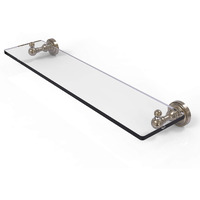 Allied Brass DT-1/22-PEW Dt 1 22 Dottingham Collection Inch Vanity Beveled Edges 1 Glass Shelf, 22 Inch, Antique Pewter