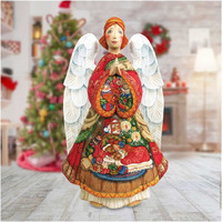 G. Debrekht Carved Wood and Hand-Painted Night Before Christmas Angel, 14