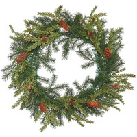 Vickerman 20  Hemlock-Angel Pine Artificial Christmas Wreath, Unlit - Faux Pine Christmas Wreath - Indoor Seasonal Home Decor