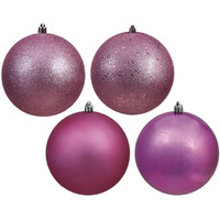 Vickerman 3  Mauve 4-Finish Ball Ornament Assortment, 16 per Box