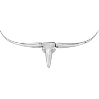 Modern Day Accents 8736 Tauro Long Horn Wall Bust, Silver, Western Room Decor, Living Room, Home, Office, Bedroom, Cowboy Decor, Bull Horns Hanging Decor, 38L