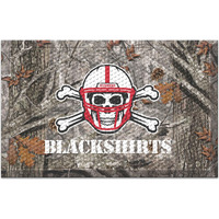 FANMATS 20721 Nebraska Cornhuskers Rubber Scraper Door Mat, Camo Color - Blackshirts Alternate Logo