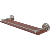 Allied Brass QN-1-22-GAL-IRW-SN Que 22 Inch Solid IPE Ironwood Gallery Rail Shelf, Satin Nickel