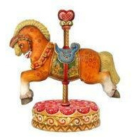 G.DeBrekht 8114041M Wooden Carousel Horse on Base Decorative Hanging or Freestanding Figurine for Home & Garden