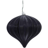 Vickerman 386729 - 5.7  Black Shiny Onion Christmas Tree Ornament (3 pack) (N151217DSV)