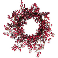 DII Christmas Holiday Decorative Wreath, 20  Diameter, Frosted Berry