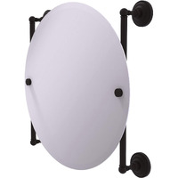 Allied Brass Que Round Frameless Rail Mounted Wall Mirror, Oil Rubbed Bronze