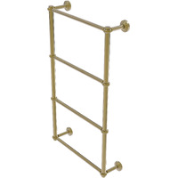 Allied Brass WP-28T-36 Waverly Place Collection 4 Tier 36 Inch Ladder Twisted Detail Towel Bar, Unlacquered Brass