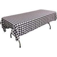 LA Linen Gingham Tablecloth - Checkered Tablecloth for Parties, Picnics & More - Farmhouse Tablecloth - Spring Tablecloth - Picnic Tablecloth - Cloth Tablecloths for Rectangle Tables - 60x90 Navy