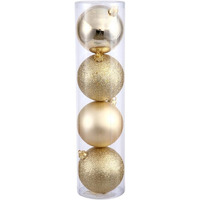 Vickerman 486146 - 8  Honey Gold 4 Assorted Finish Ball Christmas Tree Ornament (Set of 4) (N592037DA)