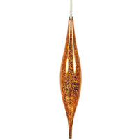 Vickerman 479087-13  Burnished Orange Mercury Finish Rain Drop Christmas Tree Ornament (2 pack) (N176618)