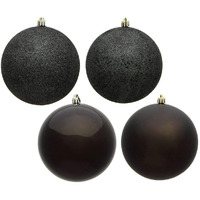 Vickerman 483732 - 4  Gunmetal Ball 4 Assorted Finishes Christmas Tree Ornament (Set of 12) (N591084A)