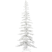 Vickerman 6' x 26  Flocked Kuna Pine Artificial Christmas Tree, Unlit - Sno Covered Faux Tree - Seasonal Indoor Home Decor