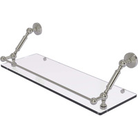 Allied Brass WP-1-24-GAL Waverly Place 24 Inch Floating Gallery Rail Glass Shelf, Satin Nickel