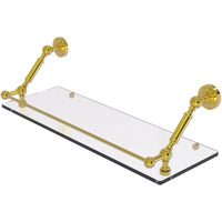 Allied Brass DT-1-24-GAL Dottingham 24 Inch Floating Gallery Rail Glass Shelf, Polished Brass