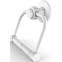 Allied Brass 924G Mercury Collection 2 Post Tissue Grooved Accents Toilet Paper Holder, Matte White