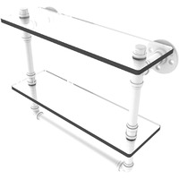 Allied Brass P-430-16-DGSTB Pipeline Collection 16 Inch Doulbe Towel Bar Glass Shelf, Matte White