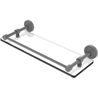 Allied Brass WP-1/16-GAL Waverly Place 16 Inch Tempered Gallery Rail Glass Shelf, Matte Gray