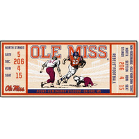 FANMATS 23148 NCAA Ole Miss Rebels Ticket Design Runner Rug - 30in. x 72in. | Sports Fan Area Rug, Home Decor Rug and Tailgating Mat