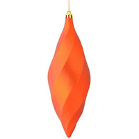 Vickerman 542927-8  Burnish Orange Matte Swirl Finial Christmas Tree Ornament (6 pack) (M183118M)