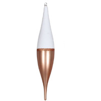 Vickerman 553367-13  Rose Gold Candy/White Glitter Drop Christmas Tree Ornament (3 pack) (MT181258)