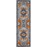 Momeni Ibiza Wool Area Rug, 2'3  X 7'10  Runner, Blue