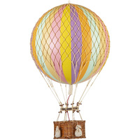 Authentic Models, Royal Aero Air Balloon, Hanging Home Decor - 22 Inch Height, Historic Hot Air Balloon Model for Home Decor, Detailed Vintage Decorations to Hang from Ceiling - Rainbo Pastel