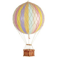 Authentic Models, Travels Light Air Balloon, Hanging Home Decor - 11.80 Inch Height, Historic Hot Air Balloon Model for Home Decor, Detailed Vintage Decorations to Hang from Ceiling-Rainbo Pastel