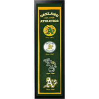 Encore Oakland A's Logo History Felt Banner - 14 x 37 Framed