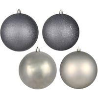 Vickerman 570012-3  Limestone 4 Finish Matte/Shiny/Sequin/Glitter Ball Christmas Tree Ornament (set of 16) (N590825)