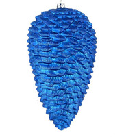 Vickerman 526316-10  Blue Matte Glitter Pine Cone Christmas Tree Ornament (2 pack) (N187302D)