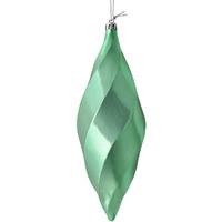 Vickerman 543139-8  Seafoam Green Shiny Swirl Finial Christmas Tree Ornament (6 pack) (M183144S)