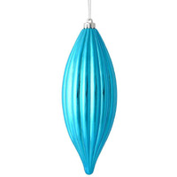 Vickerman 543658-8  Turquoise Shiny Line Finial Christmas Tree Ornament (4 pack) (M183212S)