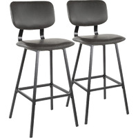 LumiSource Foundry Bar Stool, Bar Chairs, Black Bar Stools, Bar Stools Set of 2