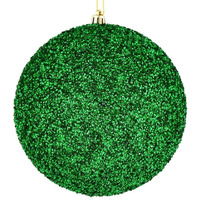 Vickerman 532201-6  Green Beaded Ball Christmas Tree Ornament (4 pack) (N185804D)