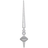 18  Silver Glitter Cupola Finial 2/Bag