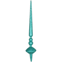 18  Teal Glitter Cupola Finial 2/Bag