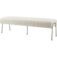 New Pacific Direct Merritt Velvet Fabric Pleated Benches, Dulce Sand