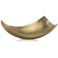 Modern Day Accents 3533 Cucha Large Scoop Gold Bowl, Shiny, Aluminum, Tabletop, Accent Piece, Centerpiece, Fruit Bowl, Fruit Holder, Potpourri Bowl Home Office or Room Decor 17.25 L x 9.75 W x 5.5 H