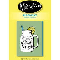 Marvelous Cards Birthday Greeting Cards Featuring Allison Matherne, 12 Greeting Cards, 1 Design, 6 5/8  x 4 3/4