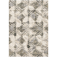 Riverstone Maverick Indoor Area Rug - 6'7  x 9'6  Cloud Grey, Geometric Diamond Distressed Design, Stain-Resistant, Easy to Clean, Durable Rug for Living Room, or Bedroom Home Decor