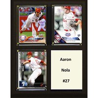 C&I Collectables MLB Philadelphia Phillies Mens 810NOLAMLB 6 x8  Aaron Nola Philadelphia Phillies Two Card Plaque, Brown, N/A